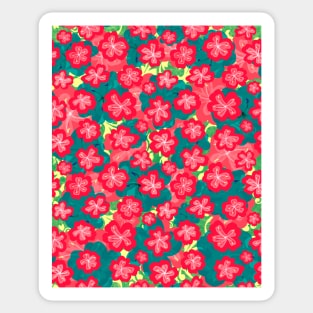 cherry blossom sakura eclectic flower pattern Sticker